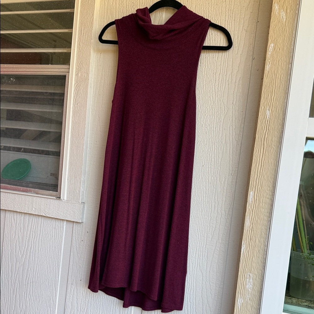 Express Elegant Sleeveless Burgundy Dress